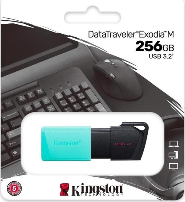 Kıngston Dtxm/256gb Usb 3.2 Data Traveler Exodia M Flash Disk (siyah-yeşil) - Image 1