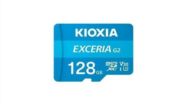 Kıoxıa 128gb Exceriag2, Lmex1l128gg2, U1 V30 4k, Cl10, 100mb/s, Microsd Kart Bellek (sd Adaptörlü) - Image 1
