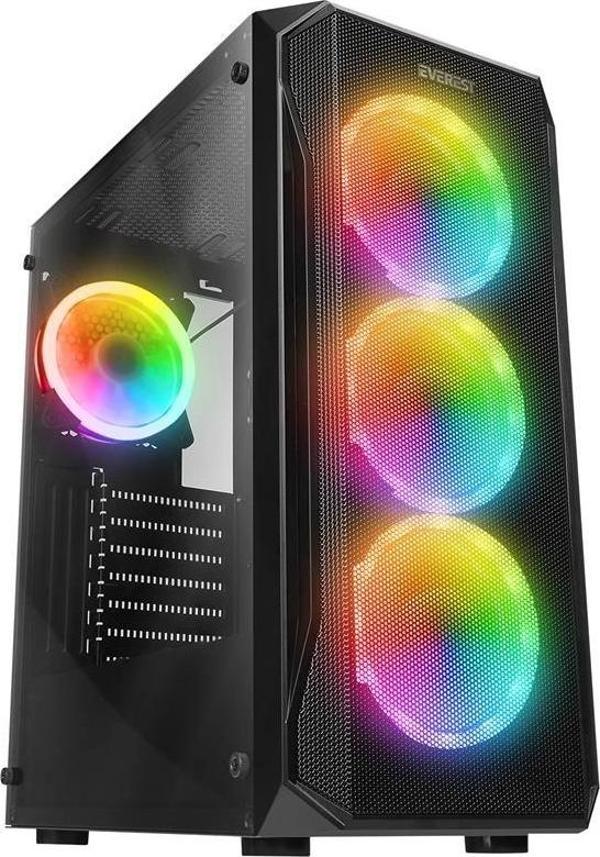 Everest X-racer Peak 600w Temperli Camlı 4*12cm Rgb Fan Atx Mıdı Tower Gamıng Oyuncu Kasası - Image 1