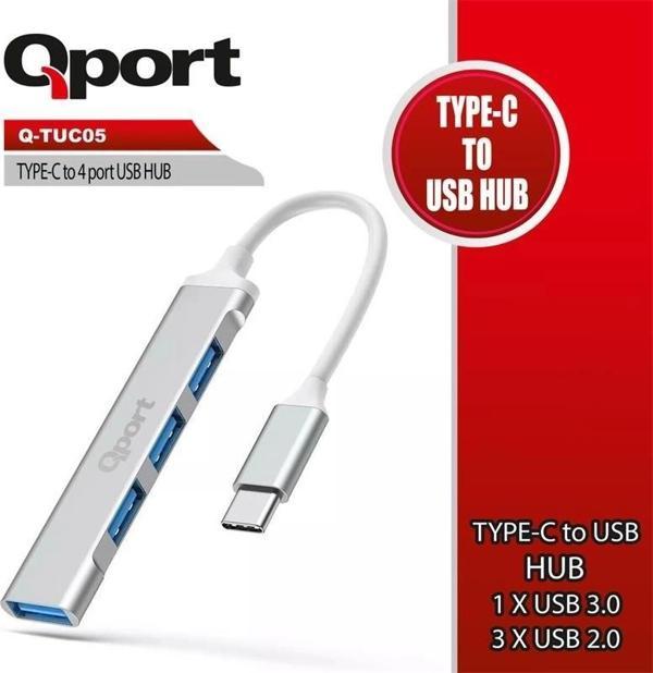 Qport Q-tuc05 Type-c To 4 Port Usb Çoklayıcı - Image 1