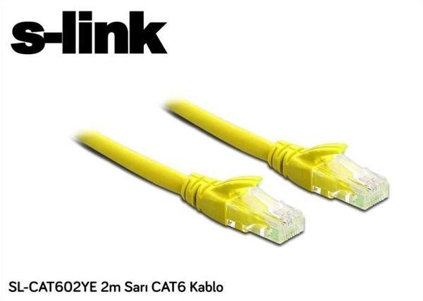 S-lınk Sl-cat602ye, Cat6, Patch, 2mt, Kablo (sarı) - Image 1