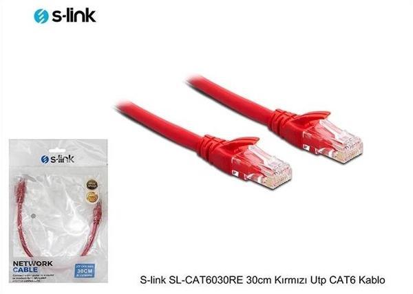S-lınk Sl-cat6030re Cat6 Patch 30cm Kablo(kırmızı) - Image 1