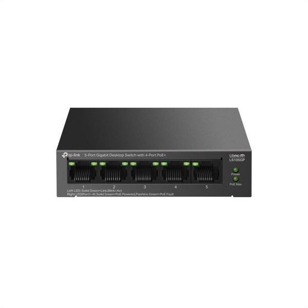 Tp-lınk Ls105gp, Green Tech, 5 Port, Gigabit,  4 Port Poe, Metal Kasa, 65w, Yönetilemez, Masaüstü Sw - Image 1