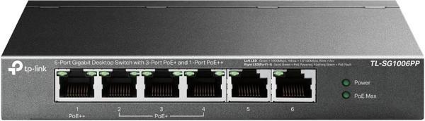 Tp-lınk Tl-sg1006pp 6 Port, Gigabit, Metal Kasa, 4 Port Poe, 64w, Yönetilemez, Masaüstü Switch - Image 1