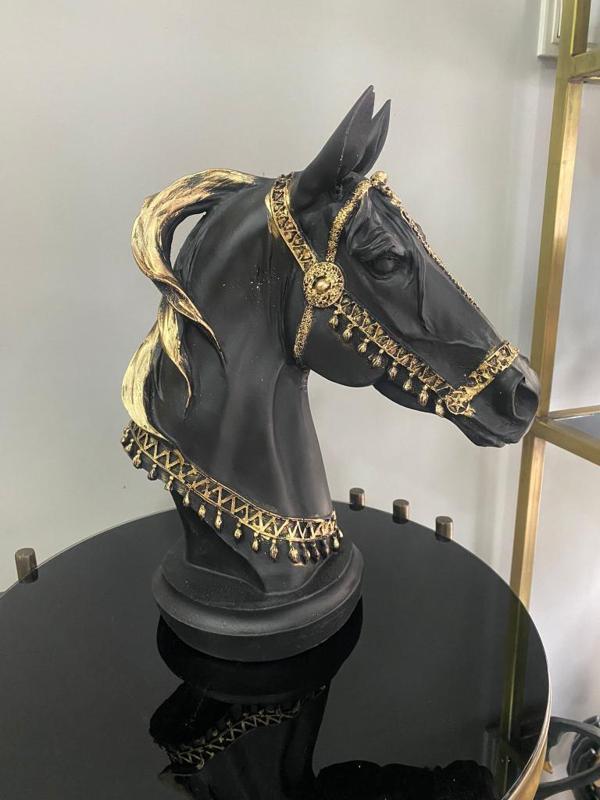 Mirsa Global Dekoratif At Kafası Büst Büyük Boy Heykeli - Image 1