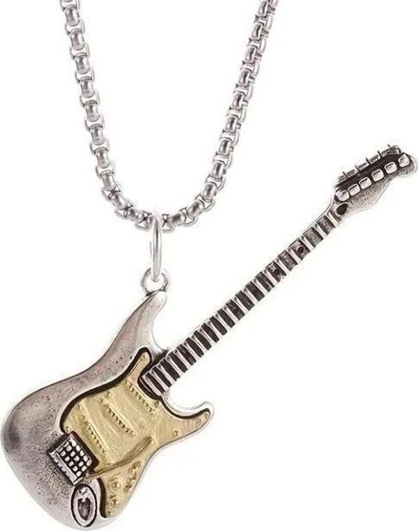 W169 Gitar Kolye Zincirli Metal Strat - Image 1