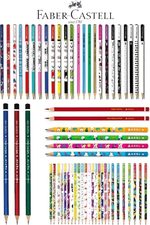 Faber Castell Kaliteli Karışık 12'li Kurşun Kalem Faber+adel+bic+fatih karisik - Image 1