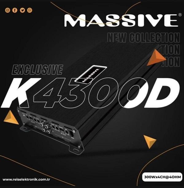 Ms-k4300.4d 4 Kanal 4x300w Rms Profesyonel Oto Amfi Amfi Bas Kontrol Aparatlı Kale E - Image 1