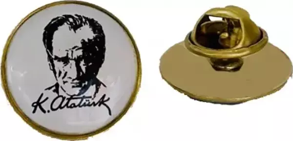 Atatürk İmzalı Yaka Rozeti (10'Adet) 20 mm  - Image 1