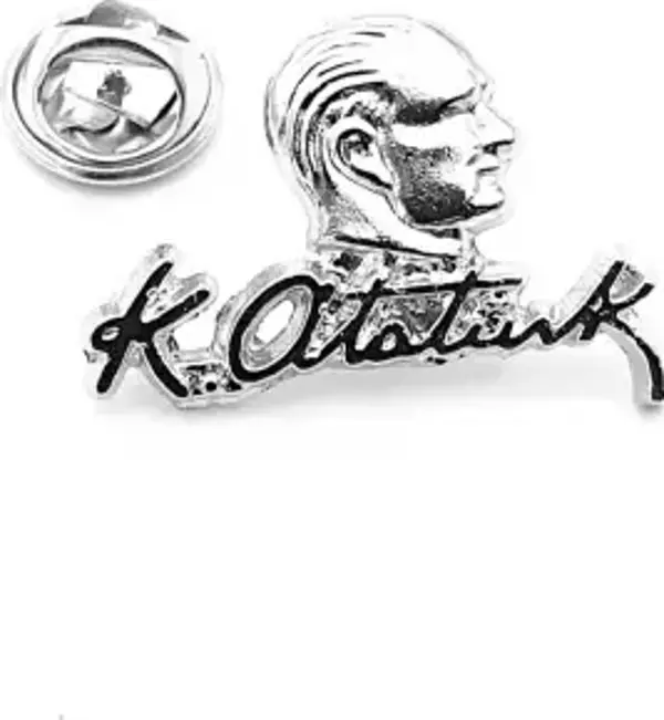 Atatürk İmzalı Yaka Rozeti (30'Adet) Krom
 - Image 1