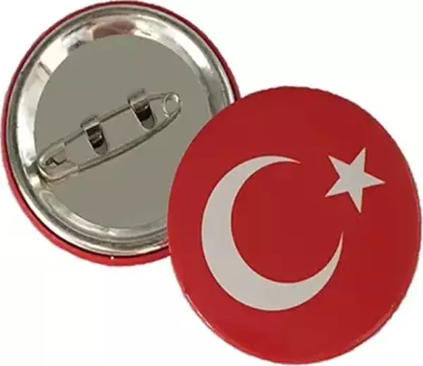 Buton Bayrak İğneli Rozet (10'Adet)  - Image 1
