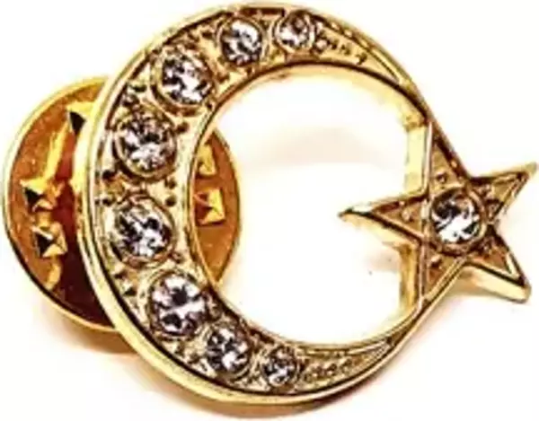Taşlı Sarı Ayyıldız Yaka Rozeti (10'Adet)  - Image 1