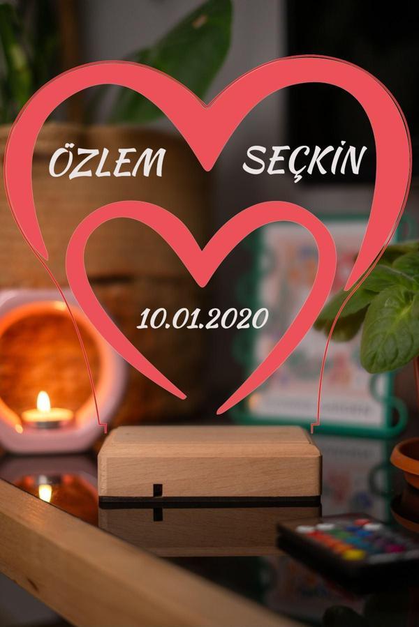 Kalpten Kalbe Işık: Renkli ve Özelleştirilebilir LED Lamba - Seçkin Hediyelik Aşk ve Sevgi Lambası - Image 1