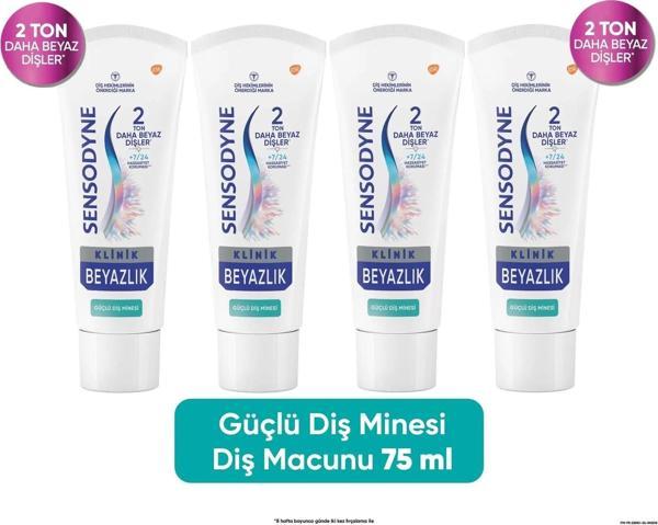 Sensodyne Diş Macunu Klinik Beyazlık Güçlü Diş Minesi 75 ml x 4 ADET - Image 1