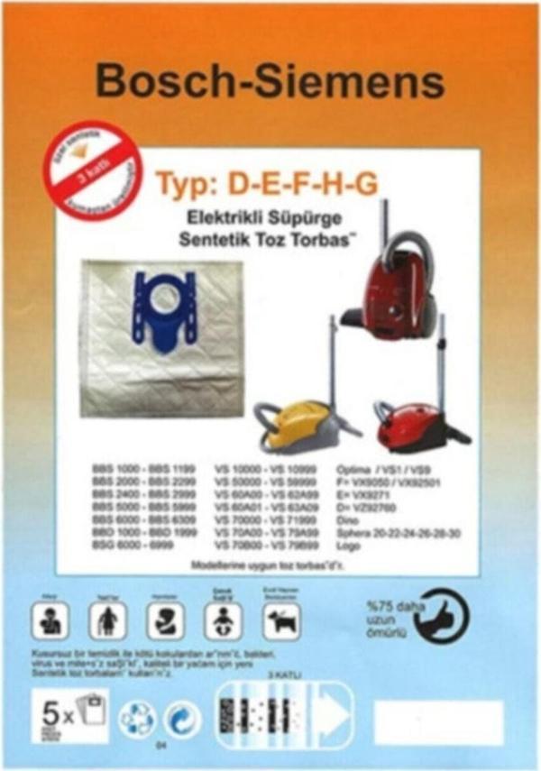 Ç E G Siemens-Profilo Uyumlu Yatık Süpürge Torbası (20 Adet) - Image 1