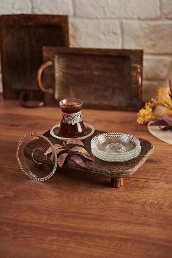 Perotti girona çay tabak - 6 lı boncuklu çay tabağı - Image 1