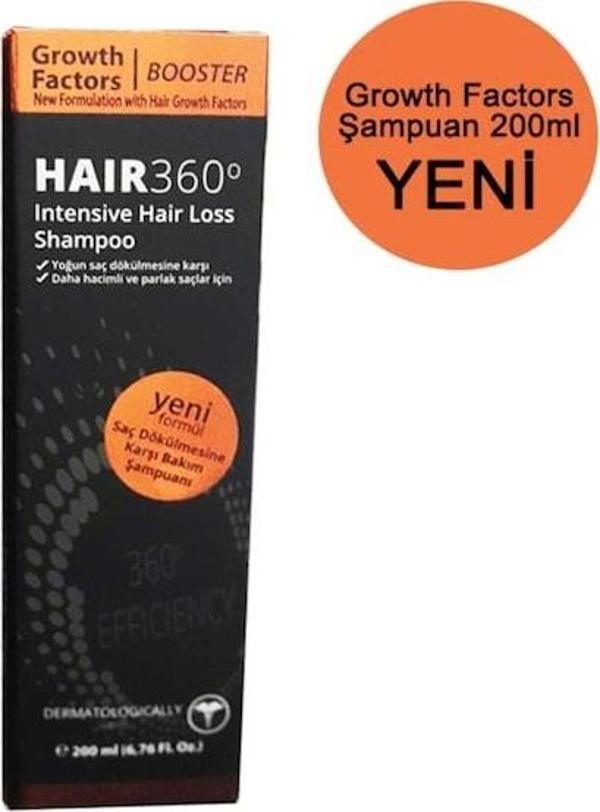 Hair 360 Growth Factors Booster Intensive 200 ml Dökülme Karşıtı Şampuan - Image 1