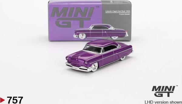 Mini GT Lincoln Capri Hot Rod 1954 Purple Metallic 757 - Image 1