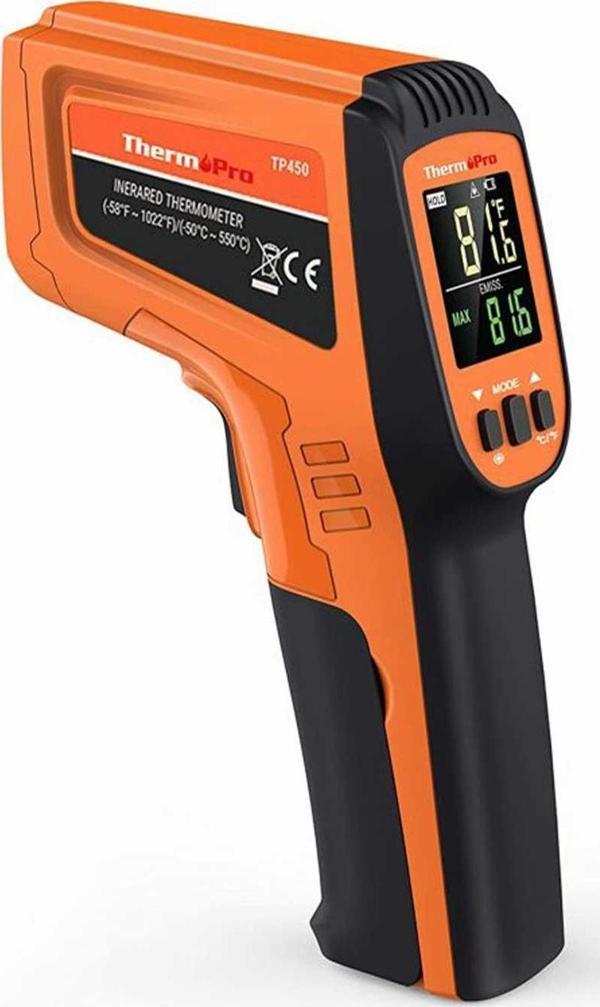ThermoPro TP450 -50C/+550C Antişok Dual Lazer Endüstriyel Kızılötesi Temassız Termometre - Image 1
