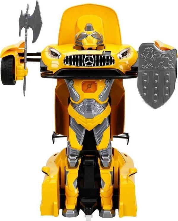 Mercedes Benz AMG GT3 Dönüşebilen Uzaktan Kumandalı Sesli ve Işıklı Araba 10643 Sarı - Image 1