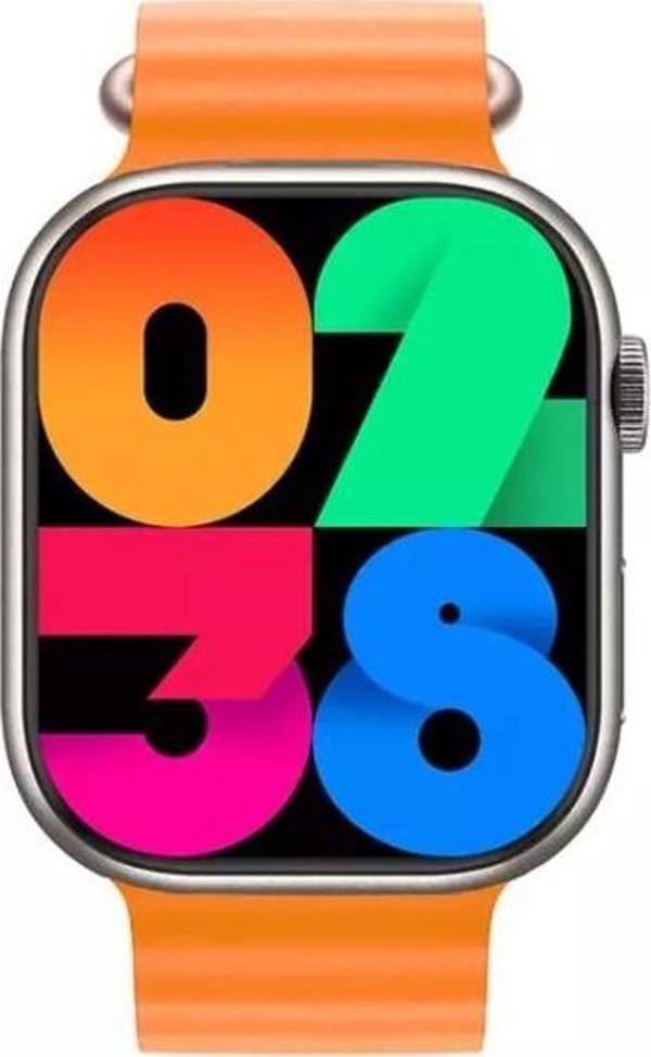 Schitec 2024 Watch 9 Pro Amoled Ekran Android İos Uyumlu Akıllı Saat Turuncu - Image 1