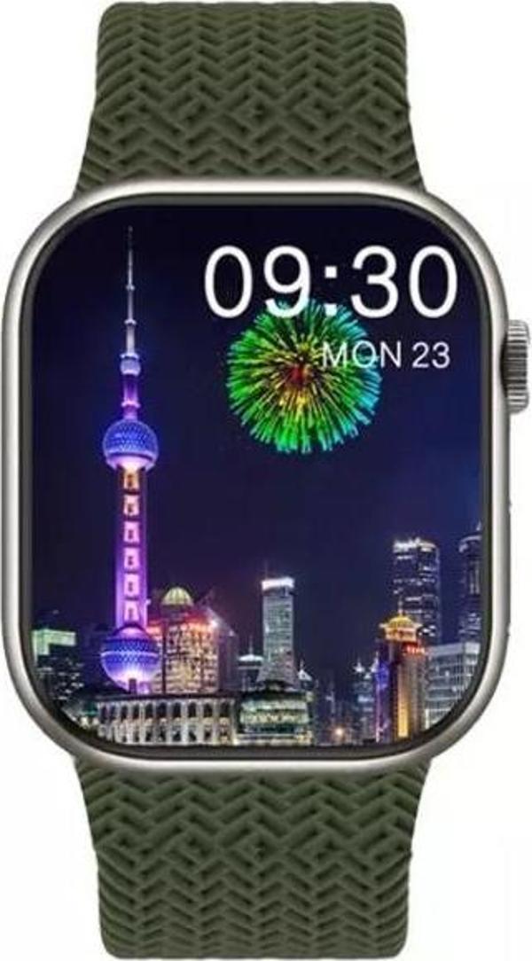 Schitec 2024 Watch 9 Pro Amoled Ekran Android İos Uyumlu Akıllı Saat Yeşil - Image 1