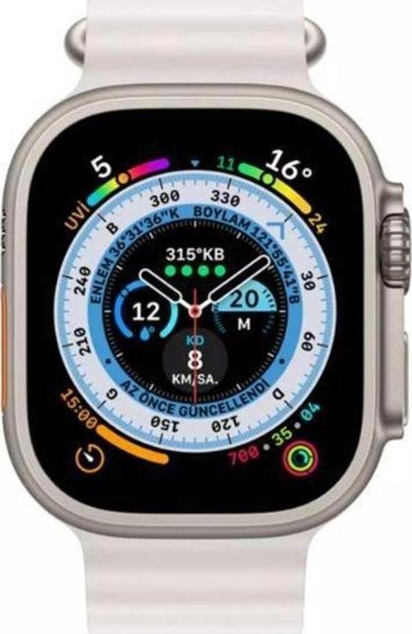 ScHitec GS8 Ultra Android İos HarmonyOs Uyumlu 3 Kordonlu Akıllı Saat Gümüş - Image 1