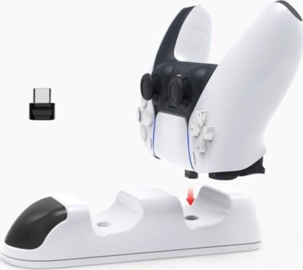 Havuz Elektronik Tp5-0506 Led Göstergeli Çiftli Ps5 Playstation 5 Manyetik Şarj Standı - Image 1