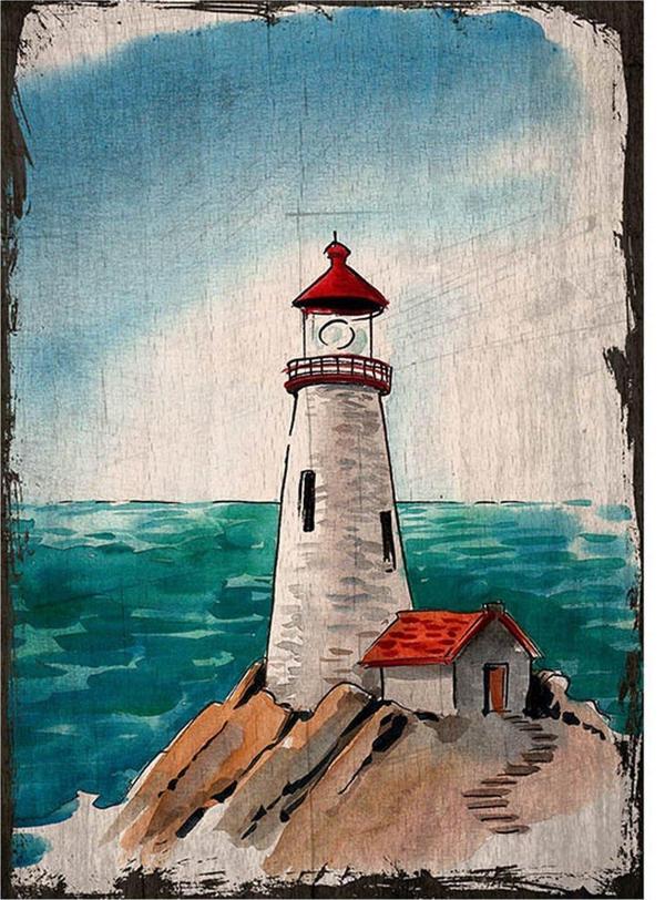 Bedeko Ahşap Tablo Deniz Feneri - Image 1