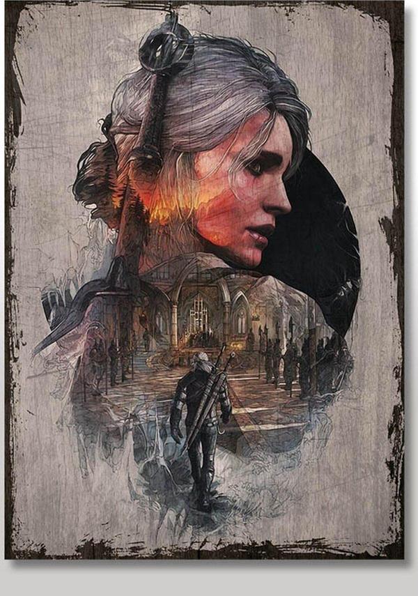 Bedeko Ahşap Tablo Eski Witcher 3 Steelbook Art Görseli Desenli - Image 1