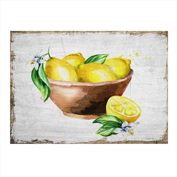 Bedeko Limon Tabağı Dekoratif Ahşap Tablo 50Cm X 70Cm - Image 1