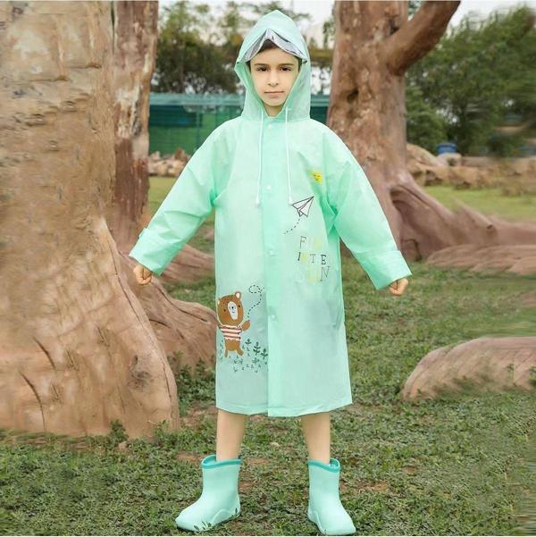 Çocuk Yağmurluğu Su Geçirmez Çanta Korumalı Çocuk Yağmurluk Kapşonlu Rüzgarlık - Image 1