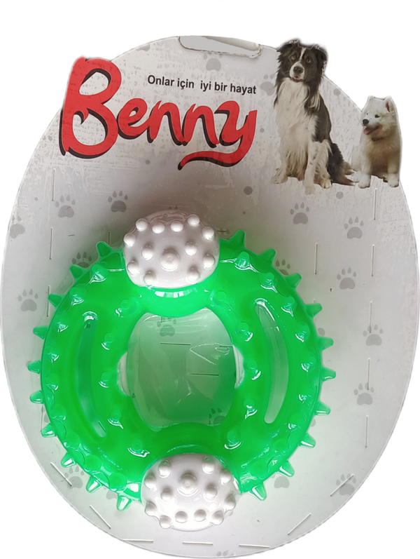 Benny Diş Kaşıma Köpek Oyuncağı Yuvarlak 9,5 cm Yeşil - Image 1