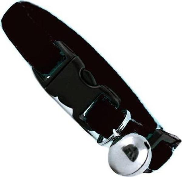 Markapet Kedi Boyun Tasması Kadife Dokulu Çanlı 1*30 cm Siyah - Image 1