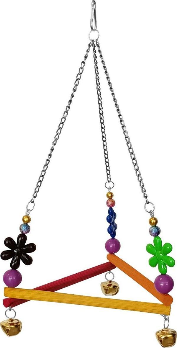 Renkli Boncuklu Ve Üçgen Zilli Papağan Salıncağı 15-24 cm - Image 1