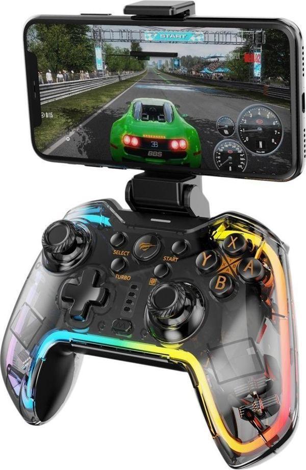 Havit Gamenote G158BT Pro Transparan RGB Gamepad Joystick (Android, IOS, PS3, PS4, Switch,PC Uyumlu) - Image 1