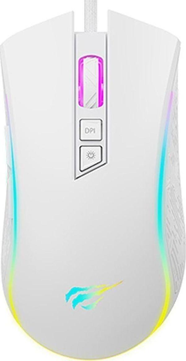 Havit Gamenote MS1034 RGB Gaming Makrolu Programlanabilir Oyuncu Mouse - Beyaz - Image 1