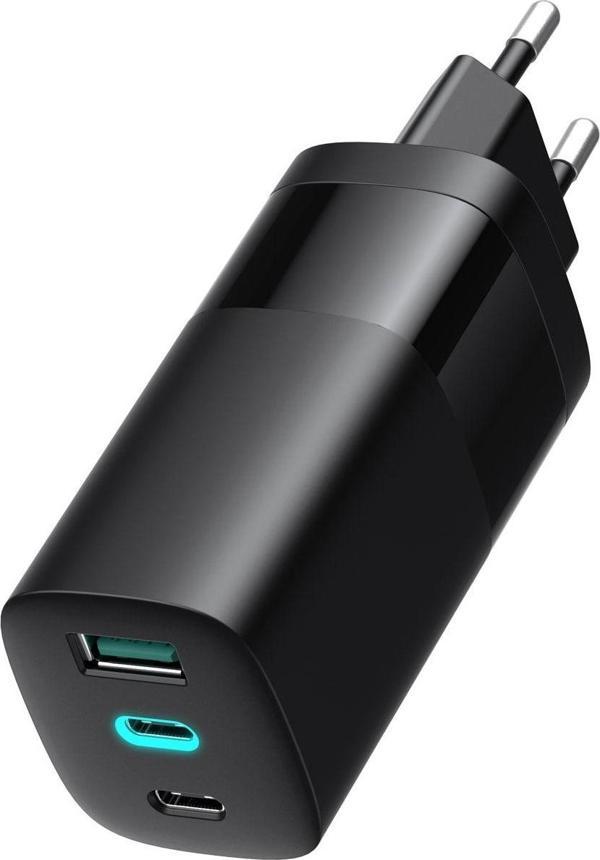 Havit Uc10 65w Gan Teknoloji Hızlı Şarj Adaptörü - 2 Type-c, 1 Usb Girişi (macbook Ve Iphone Uyumlu) - Image 1