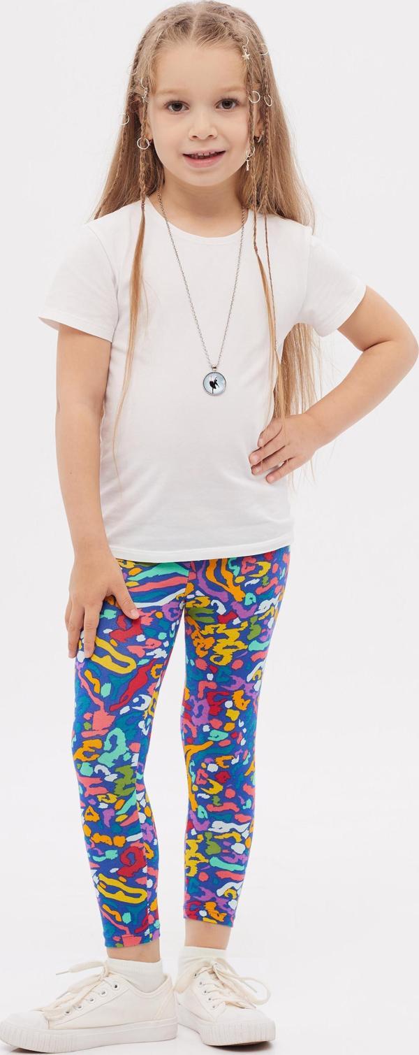 Abstract Leopard Kız Çocuk Yazlık Desenli Tayt - Image 1