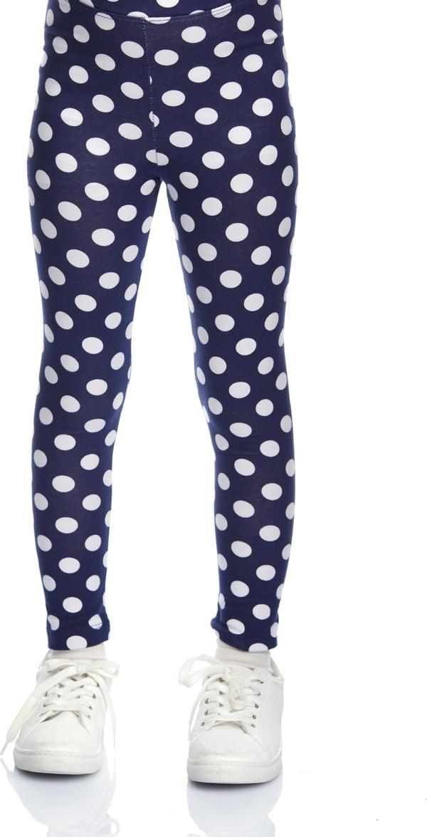 Açık Lacivert Polka-Dot Desenli Kız Çocuk Yazlık Tayt - Image 1