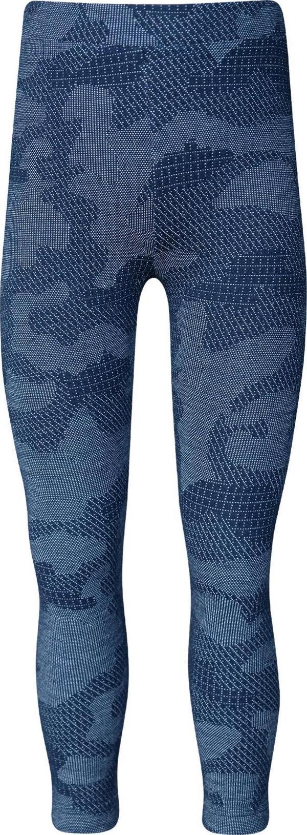 Koyu Lacivert Flamingo Desenli Kız Çocuk Örme Kışlık Tayt - Image 1