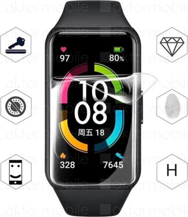 Huawei Band 6 İle Uyumlu Ön Darbe Emici Ekran Koruyucu Nano Cam (4 Adet) - Image 1