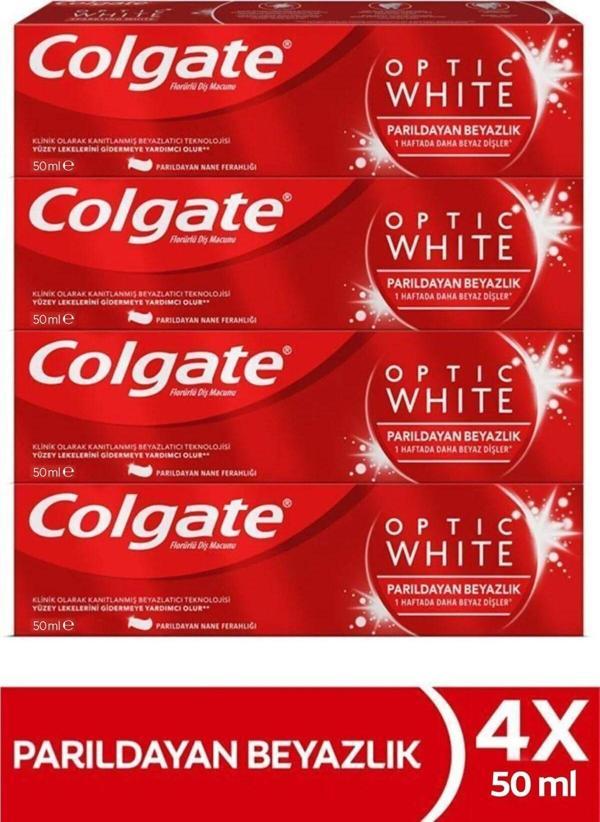 Colgate Optic White Parıldayan Beyazlık Beyazlatıcı Diş Macunu 4 X 50 Ml - Image 1