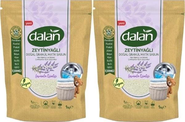 Dalan Doğal Granül Sabun Tozu 1Kg Doğal Bebekler Için Lavanta Esintisi (2 Li Set) - Image 1