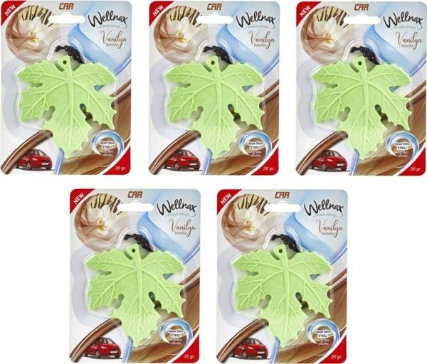 Wellnax Breeze Refresh Yaprak Desenli Araç Ferahlatıcı Vanilya Kokusu X5 - Image 1