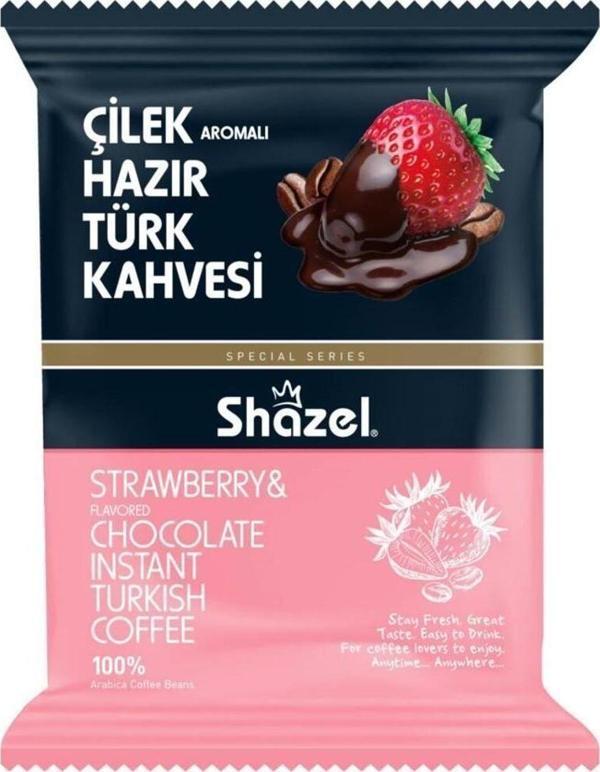 Shazel Çilekli Hazır Türk Kahvesi 100 G X 4 Adet (Aromalı) - Image 1