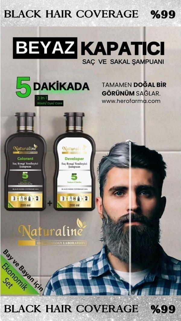 Naturaline Sampoo Saç Siyahlaştırıcı Şampuan Saç Rengi Yenileyici Şampuan Unisex - Image 1