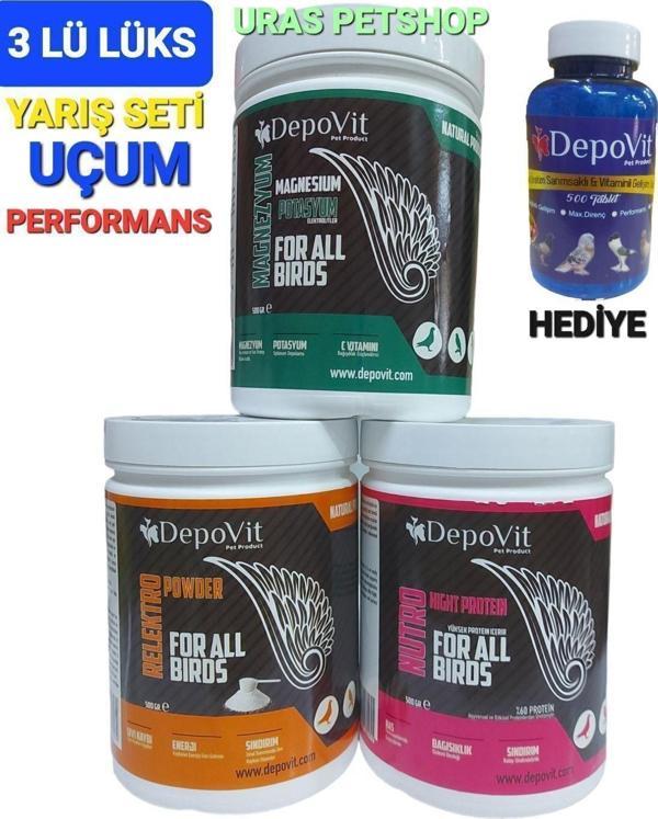 DEPOVİT Depovit 3 Lü Performans Seti Protein 500 Gr - Magnezyum 500 Gr - Relektro Elektrolit 500 Gr - Image 1