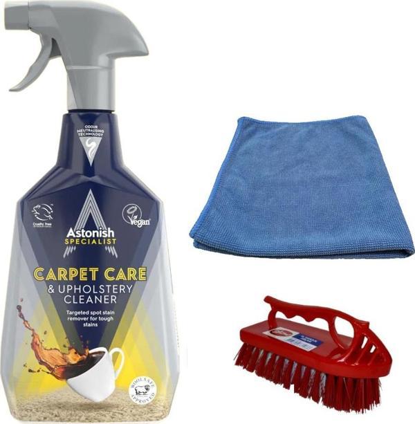 Astonish Koltuk ve Halı Temizleyici 750 Ml + Temizlik Fırçası+ mikrober bez - Image 1