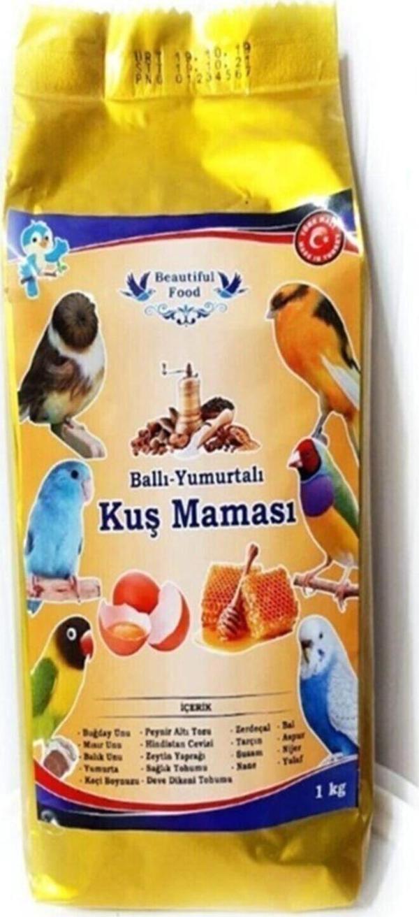 Beautiful Food Ballı Yumurtalı Kuş Maması Kuş Yemi 1Kg - Image 1